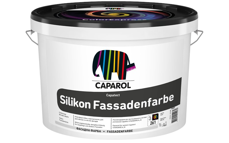 Фарба фасадна силіконова Caparol Capatect Silikon Fassadenfarbe матова 9,4 л Прозорий (1814741929)