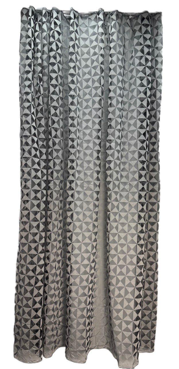 Тюль готовий органза Геометрик 300х270 см Чорно-білий