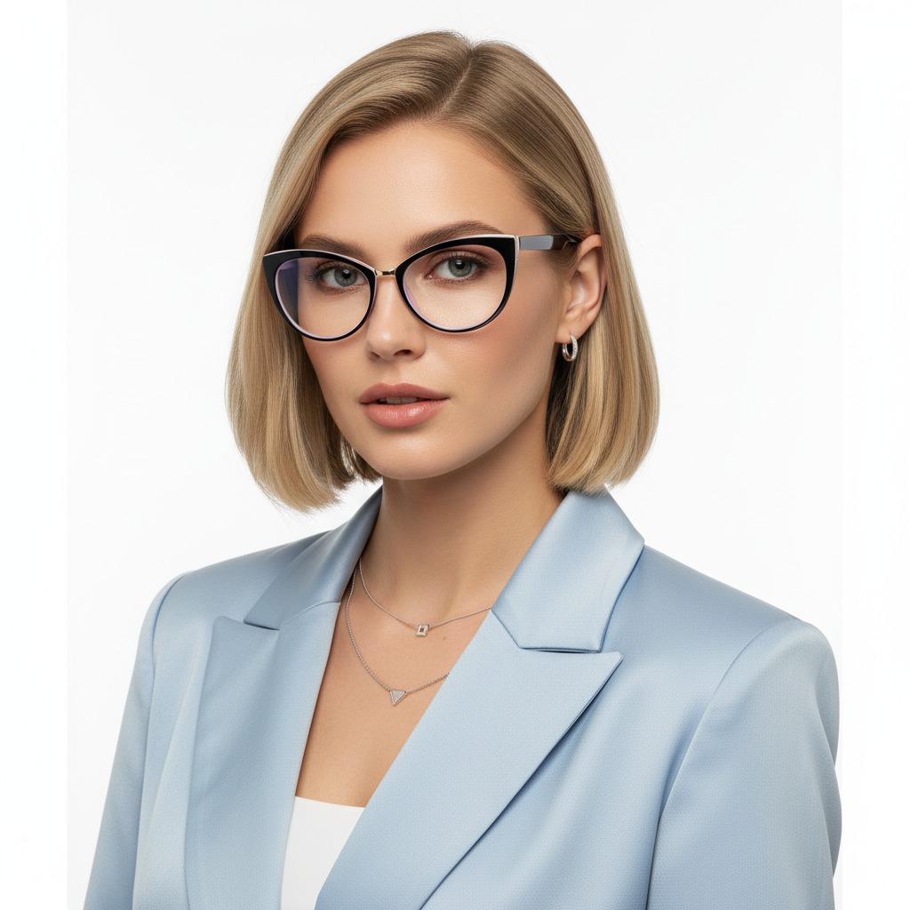 Очки женские с прочной пластиковой оправой и прозрачными линзами для чтения плюс и минус С3 -2.5 (725) Очки женские с прочной пластиковой оправой и прозрачными линзами для чтения плюс и минус С3 -2.5 (725)