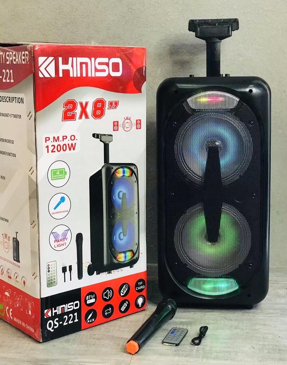 Портативна колонка KIMISO QS-221 Bluetooth акустична зі світлодіодною підсвіткою (3-4-QS-221) - фото 5