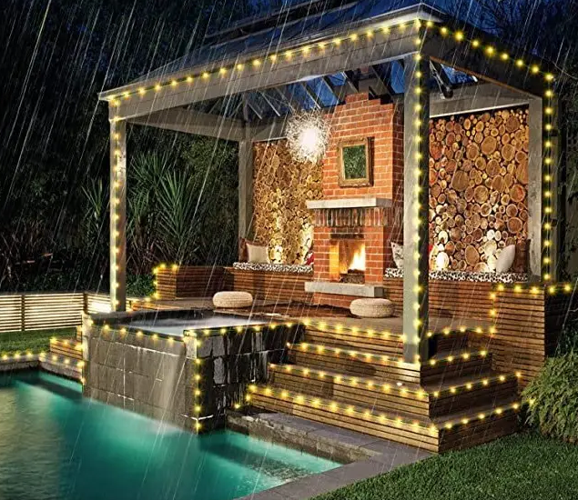 Гірлянда вулична 200led теплий колір на сонячній батареї з пультом дистанційного керування великі краплі роси 20 м - фото 4 Гірлянда вулична 200led теплий колір на сонячній батареї з пультом дистанційного керування великі краплі роси 20 м - фото 4