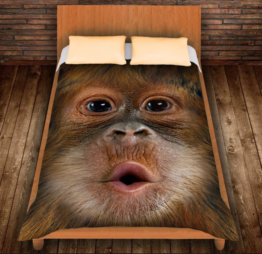 Плед с 3D принтом Обезьяна Kiss 150x200 см (epi_0252)