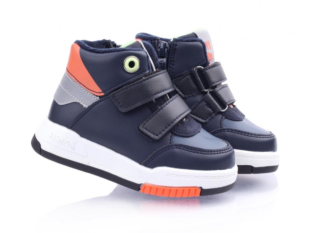 Осенние ботинки для мальчиков 10232 р. 18 Сине-оранжевый