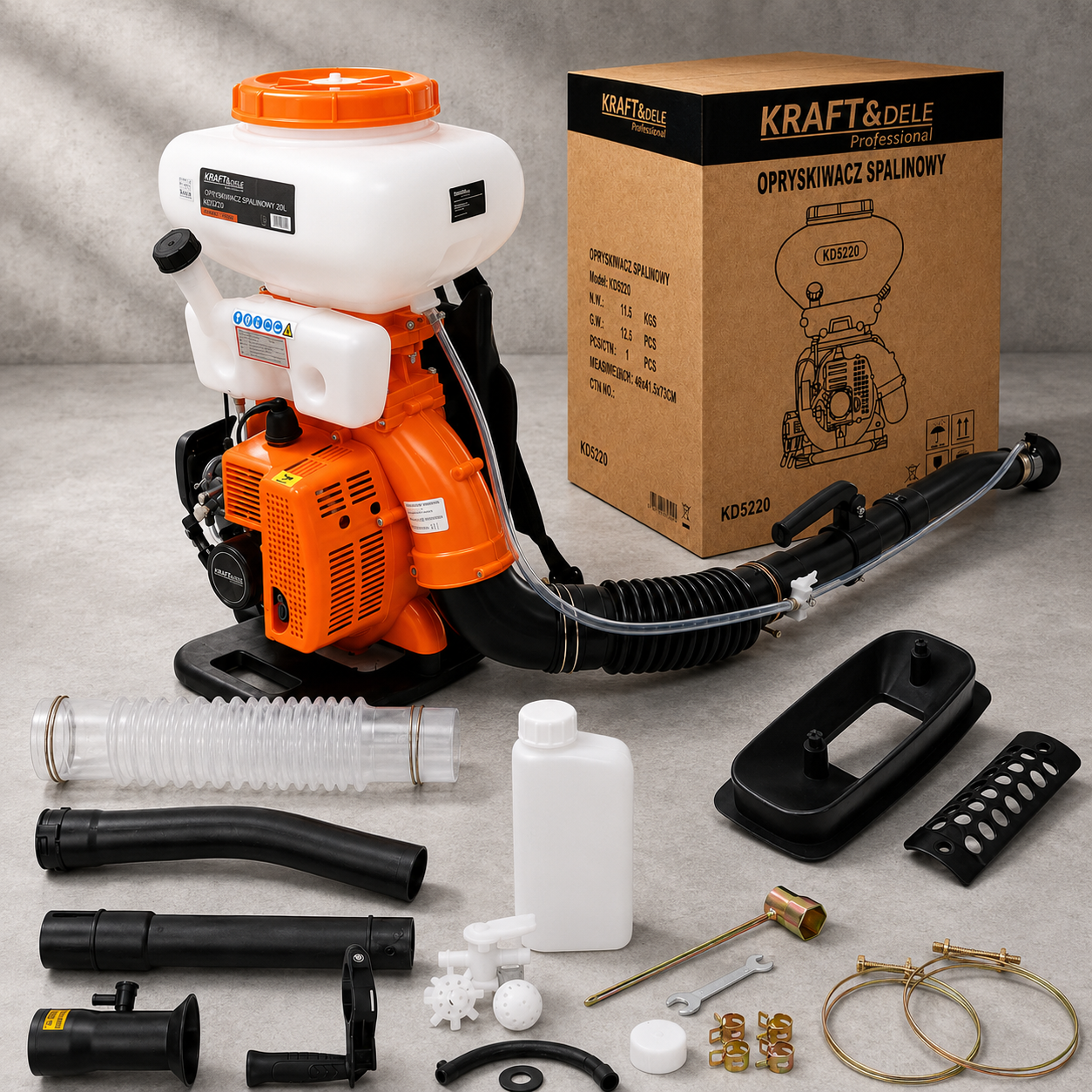 Мотопрыскиватель ранцевый Kraft&Dele KD5220 20 л бензиновый до 12 м для обработки сада