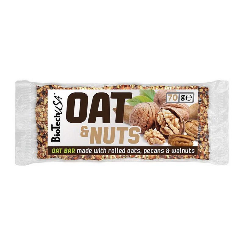 Вуглеводний батончик BioTech USA Oat and nuts 70 г Пекан і волоський горіх (04078-01)