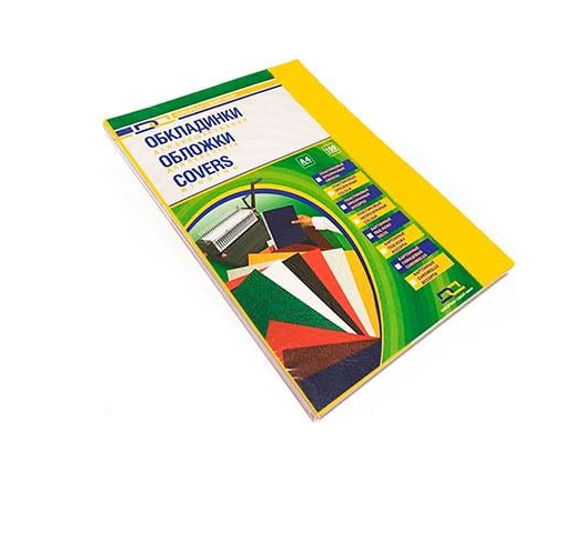 Обкладинка картонна D&A під шкіру A4 250 г/м2 100 шт. Жовтий (1220101020400)