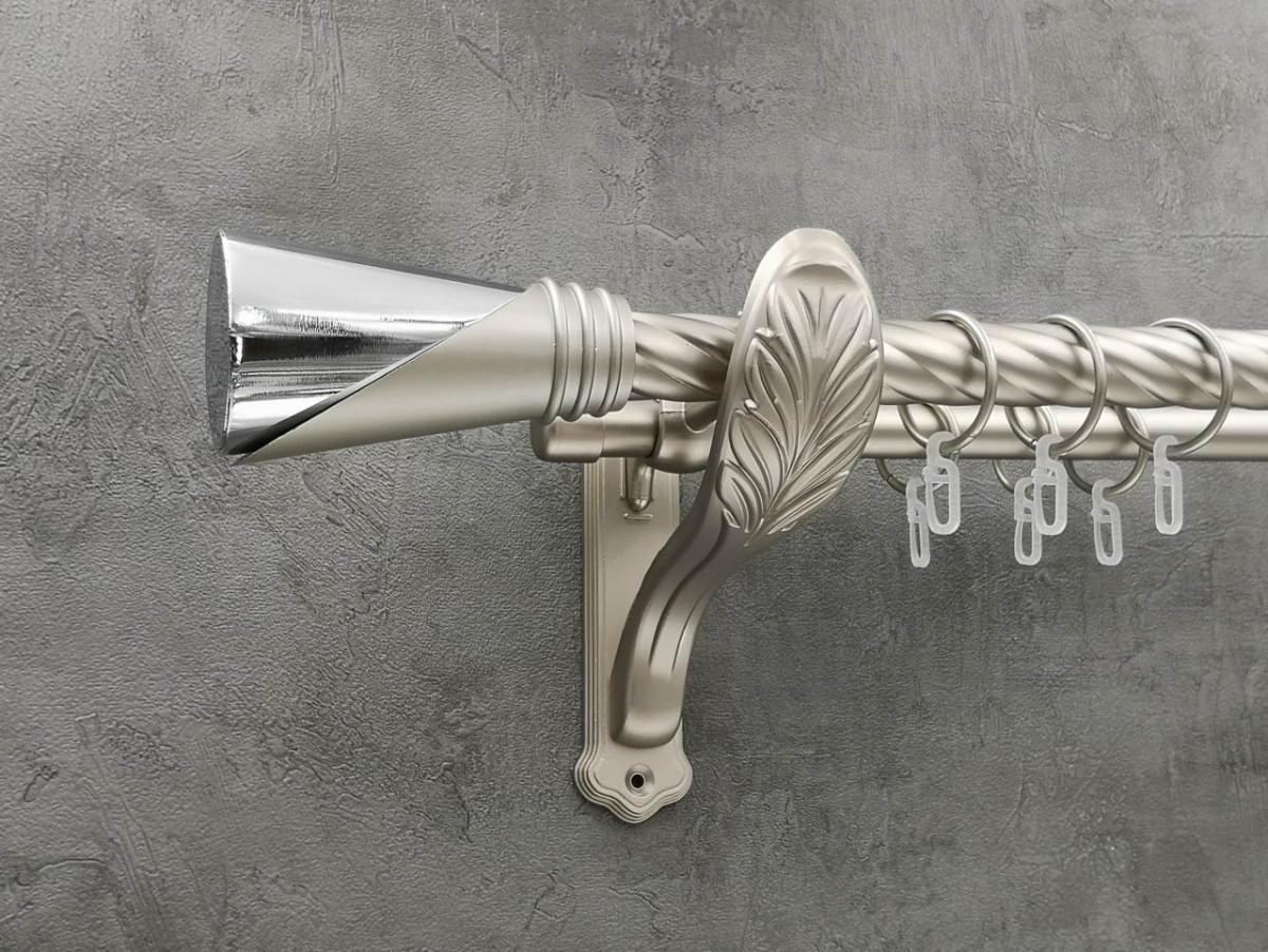 Карниз Quadrum Дункан витая штанга двойной ретро 25/19 мм 240 см Сатин (272284481)