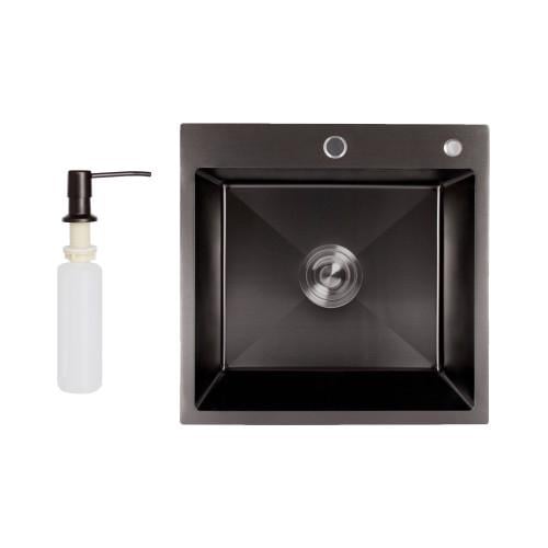 Мойка для кухни Lidz Handmade H5050B LDH5050B 43619 3/1 мм PVD Brushed Black (25940029)