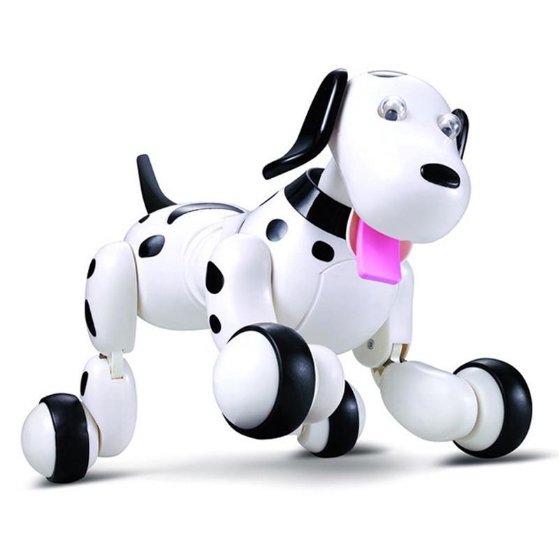 Интерактивная игрушка HappyCow Smart-Dog робот-собака на радиоуправлении Бело-Черный (SUN1770)