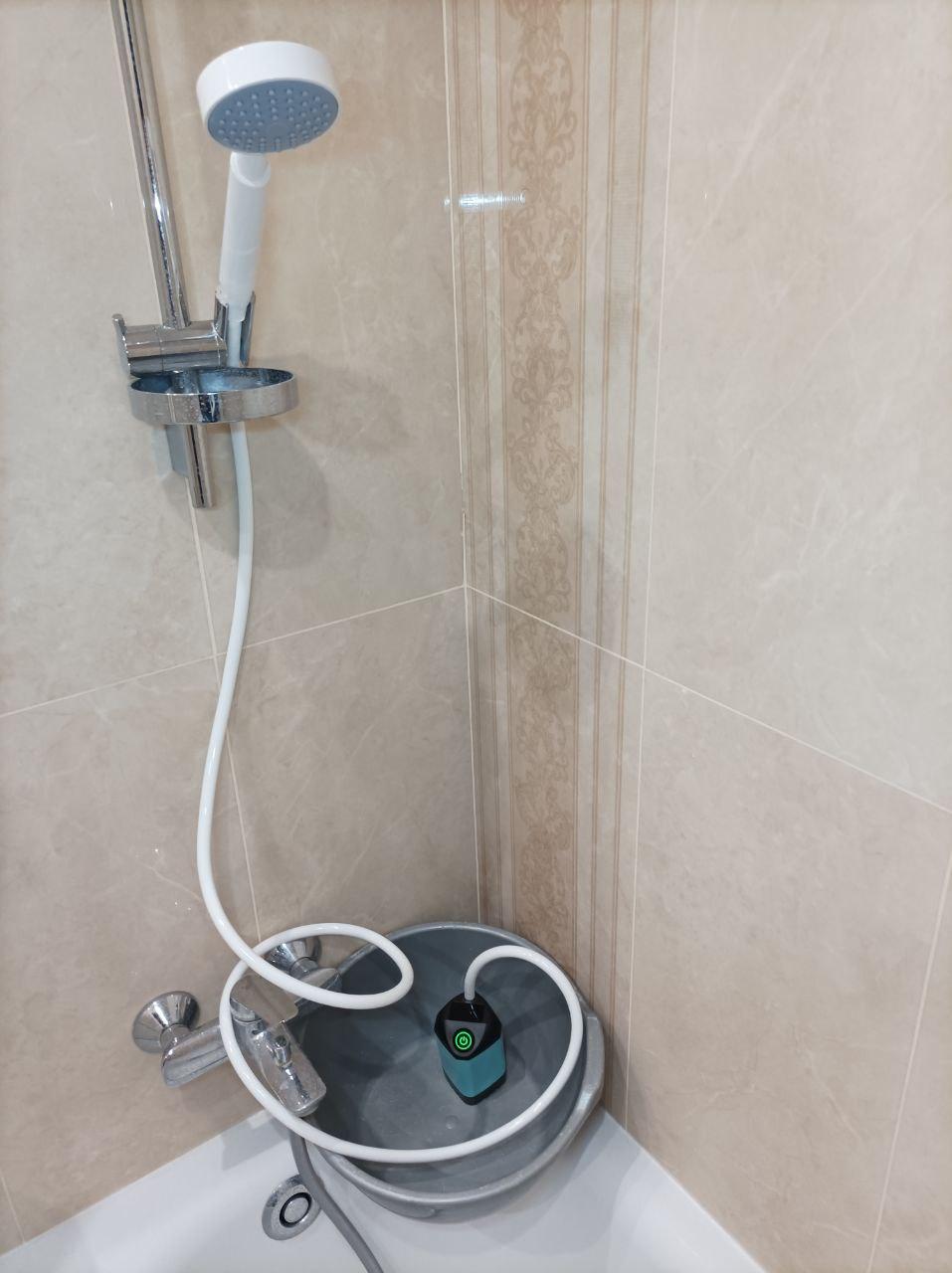 Душ портативный на Li-ion аккумуляторе 4400 мАч базовый комплект Бирюзовый (1771823805) - фото 8 Душ портативный на Li-ion аккумуляторе 4400 мАч базовый комплект Бирюзовый (1771823805) - фото 8