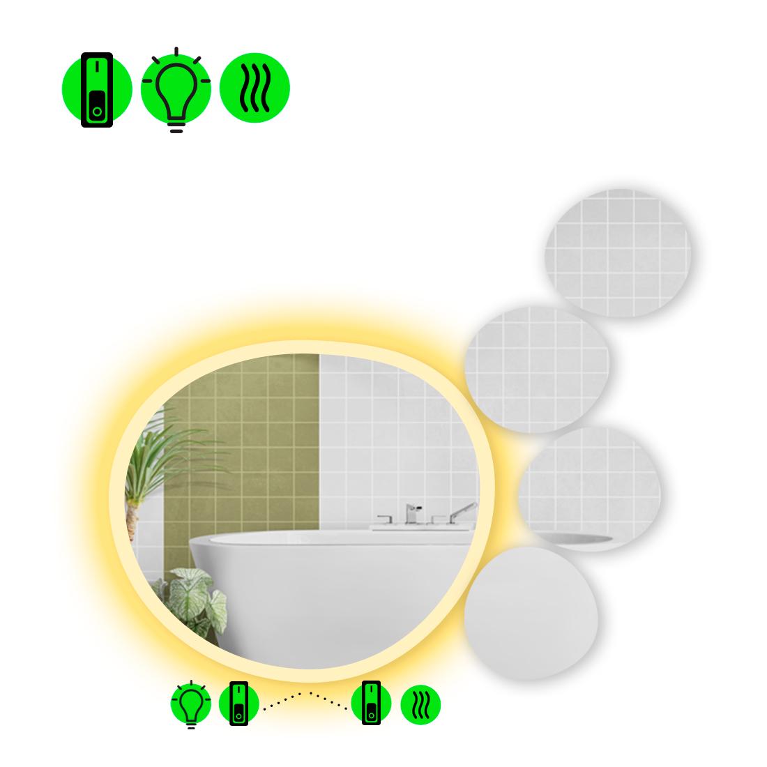 Зеркало с LED подсветкой Acqua 3 80x80 см (8738355)