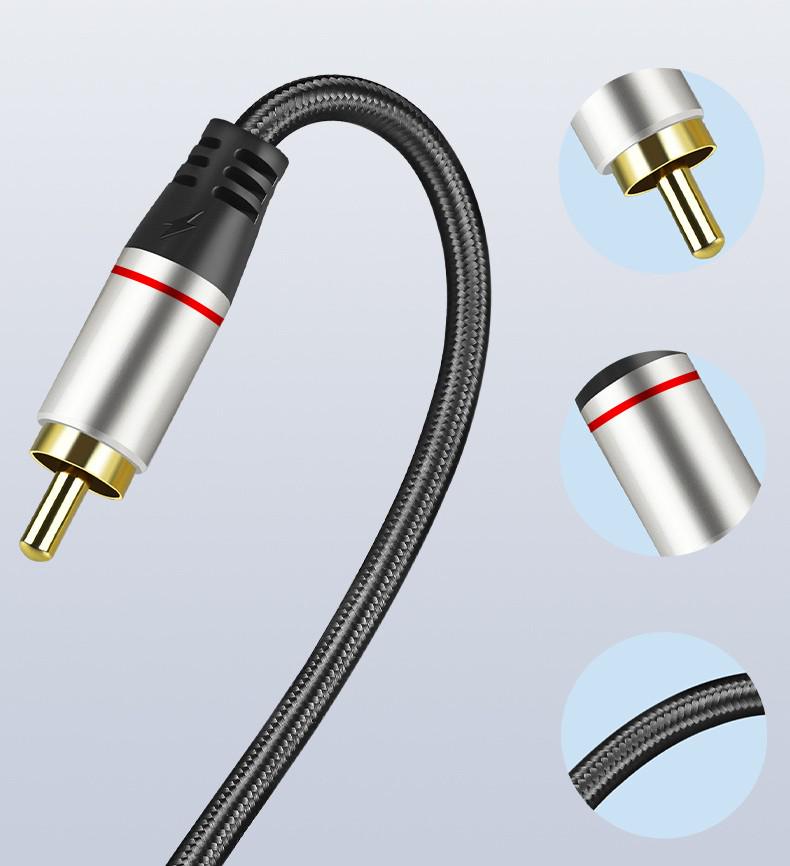 Аудіокабель міжблочний AUX miniJack 3,5 мм 2 RCA тато-тато Тюльпани 1,5 м (0044) - фото 2 Аудіокабель міжблочний AUX miniJack 3,5 мм 2 RCA тато-тато Тюльпани 1,5 м (0044) - фото 2