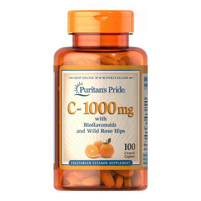 Витамин С с биофлавоноидами Puritan's Pride C-1000 mg из Bioflavonoids and Wild Rose Hips 100 каплет (08979-01)