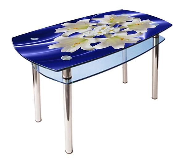 Обеденный стол Glass Antonik КС-2 1100х700х750 мм с фотопечатью №83 Синий (3583008302)
