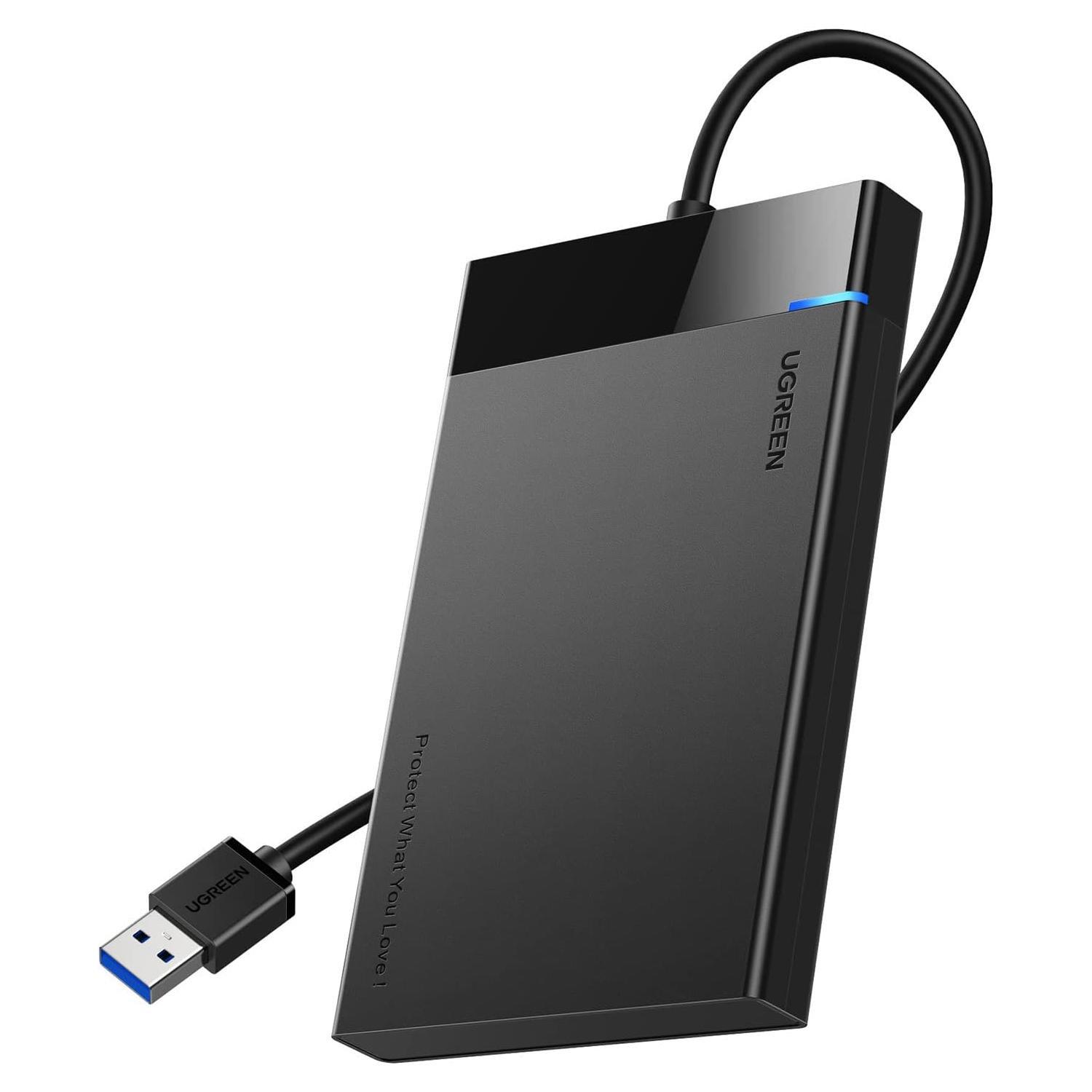 Карман для HDD/SSD UGREEN US221 2.5" SATA/USB 3.0 Черный (30847)