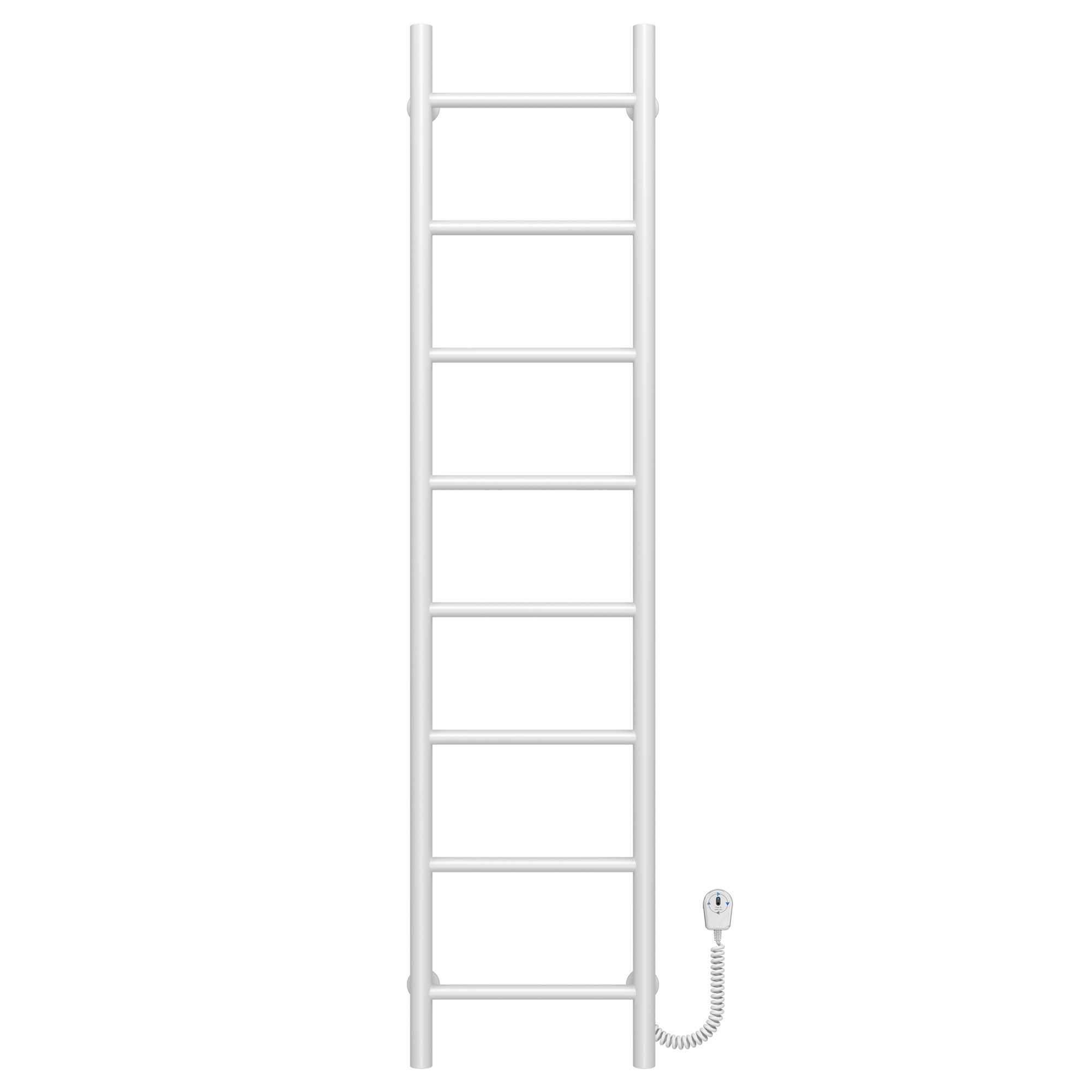 Полотенцесушитель электрический Deffi Орион П8 EF16 правое подключение нержавеющая сталь 300х1400 мм Белый (C.OR.140.30.8.E.W.R.5)