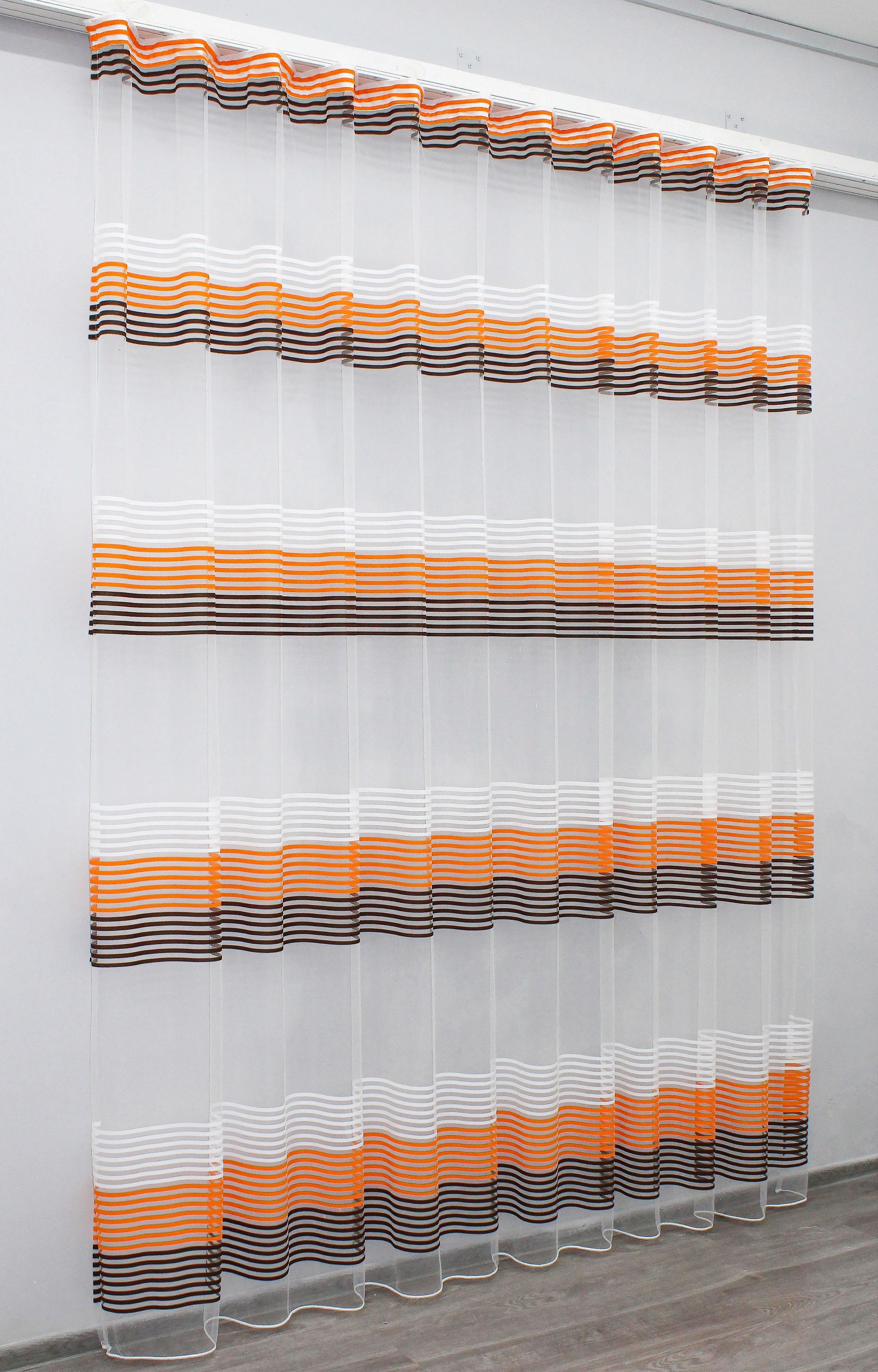 Тюль VR-Textil 1307т Терция фатин 300х270 см Молочный/Оранжевый/Венге (42-0009) - фото 4