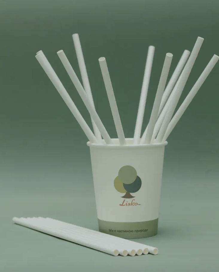 Трубочки бумажные 6х197 мм 50 шт/уп. Белый