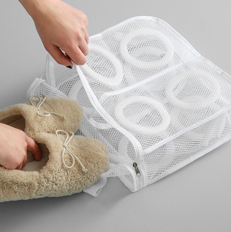 Сітка-мішок R9361 для прання взуття та одягу в пральній машині розмір 28х24,5х8 см Білий - фото 8