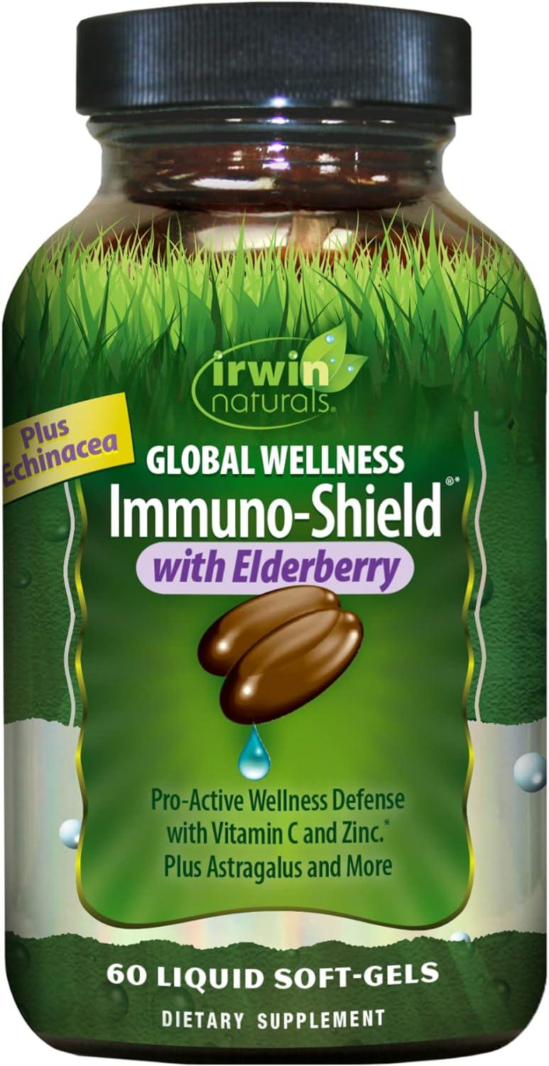 Оздоровительный комплекс с бузиной Irwin Naturals Global Wellness Immuno-Shield with Sambucus Elderberry 60 Liquid Soft-Gels