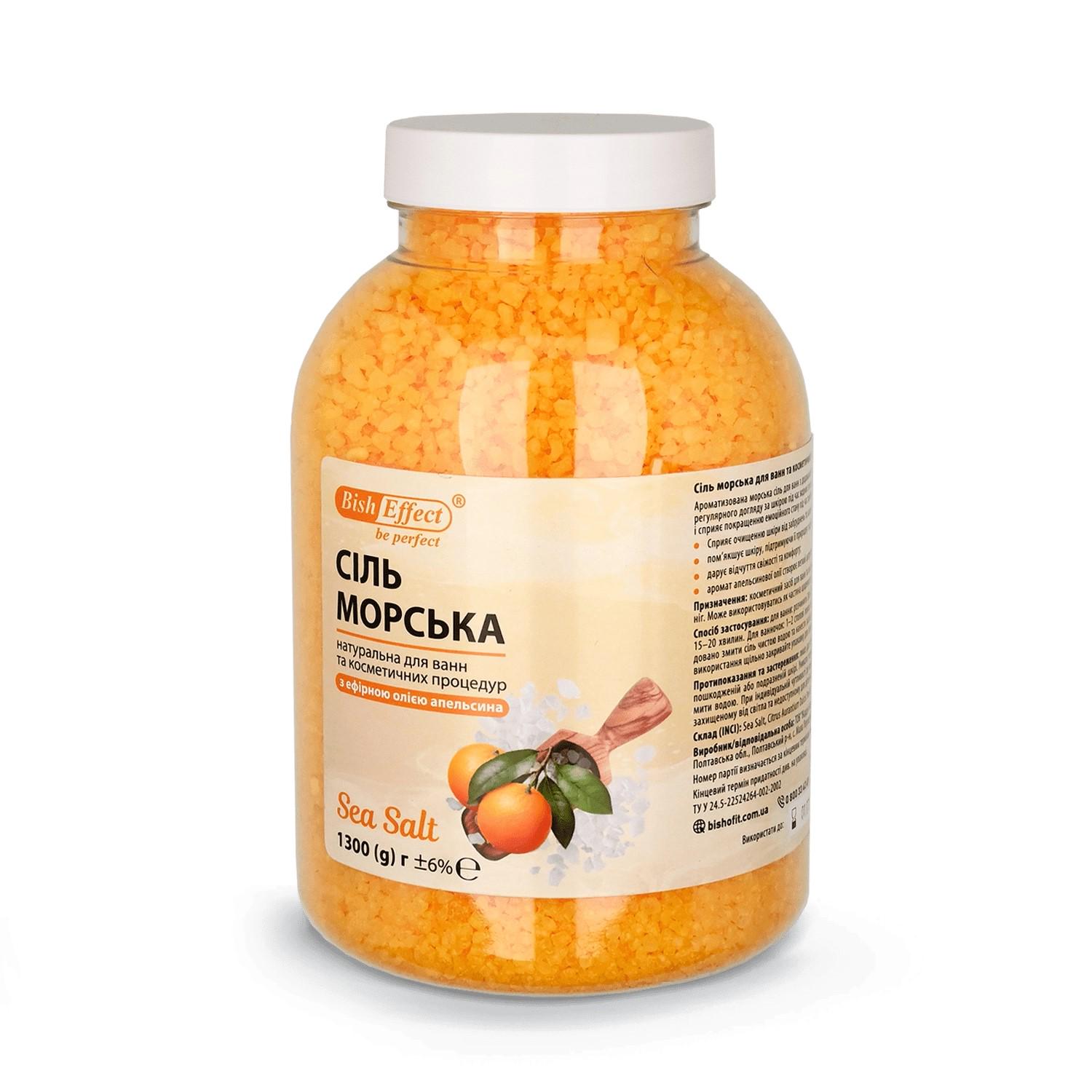 Морская соль для ванны с ароматом апельсина Бишофит Полтавский 1300 г