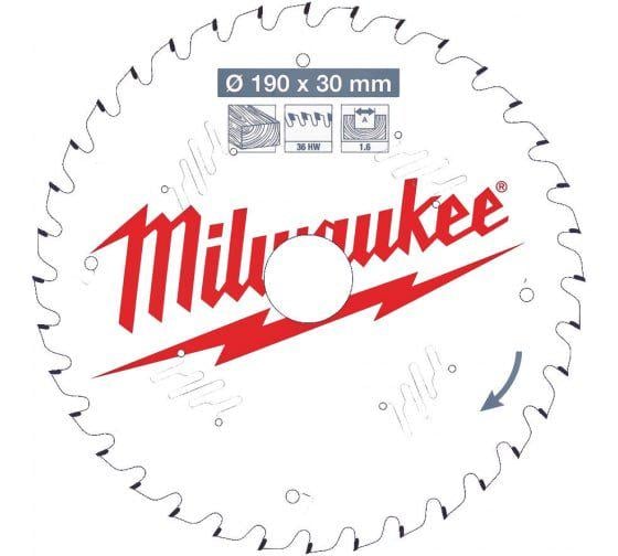 Пиляльний диск Milwaukee по дереву 190x30x1,6 36Z (4932471301)