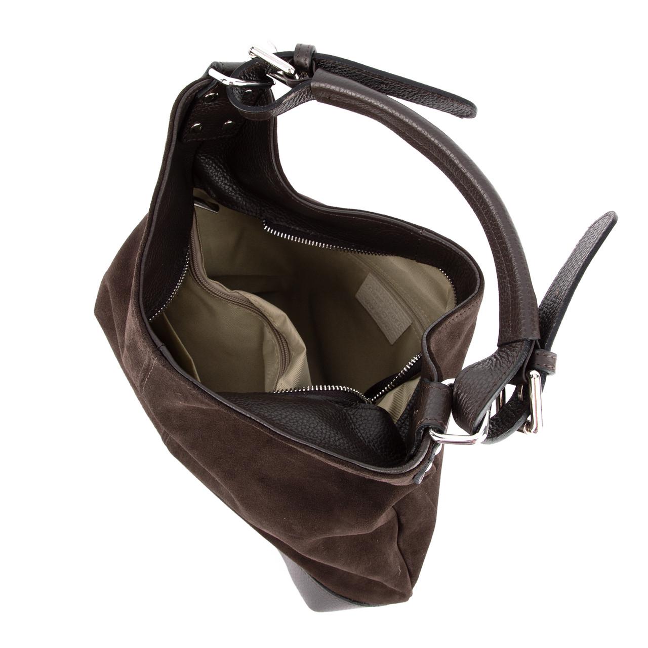 Сумка-шопер жіноча Virginia Conti 03735 замшева Шоколадний (2736661867) - фото 4