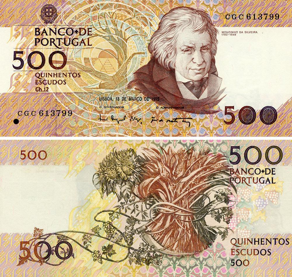 Коллекционная банкнота Португалия 500 эскудо 1992 г. UNC (P180d)
