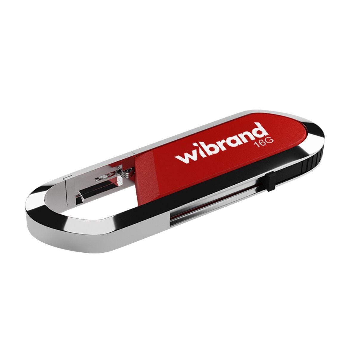 Флеш-пам'ять USB моноблок с карабином Wibrand WI2.0/AL16U7DR USB 2.0 Aligator 16 Gb Dark Red (602122)