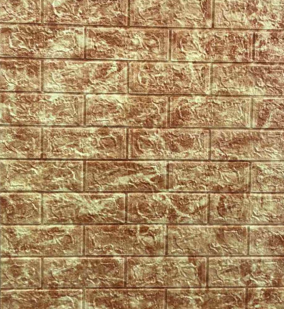 Самоклеящаяся 3D панель Sticker Wall 700x770x7 мм Коричневый мрамор кирпич (00165)