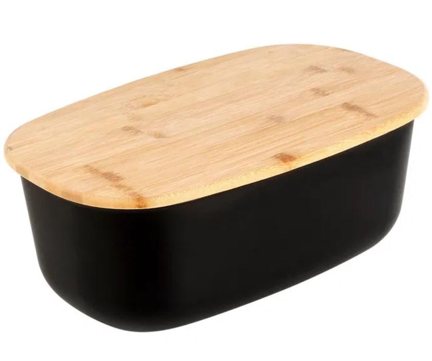 Хлебница Maestro MR-1770 металлическая с откидной крышкой 35x21x21 см Черный (2104618635)