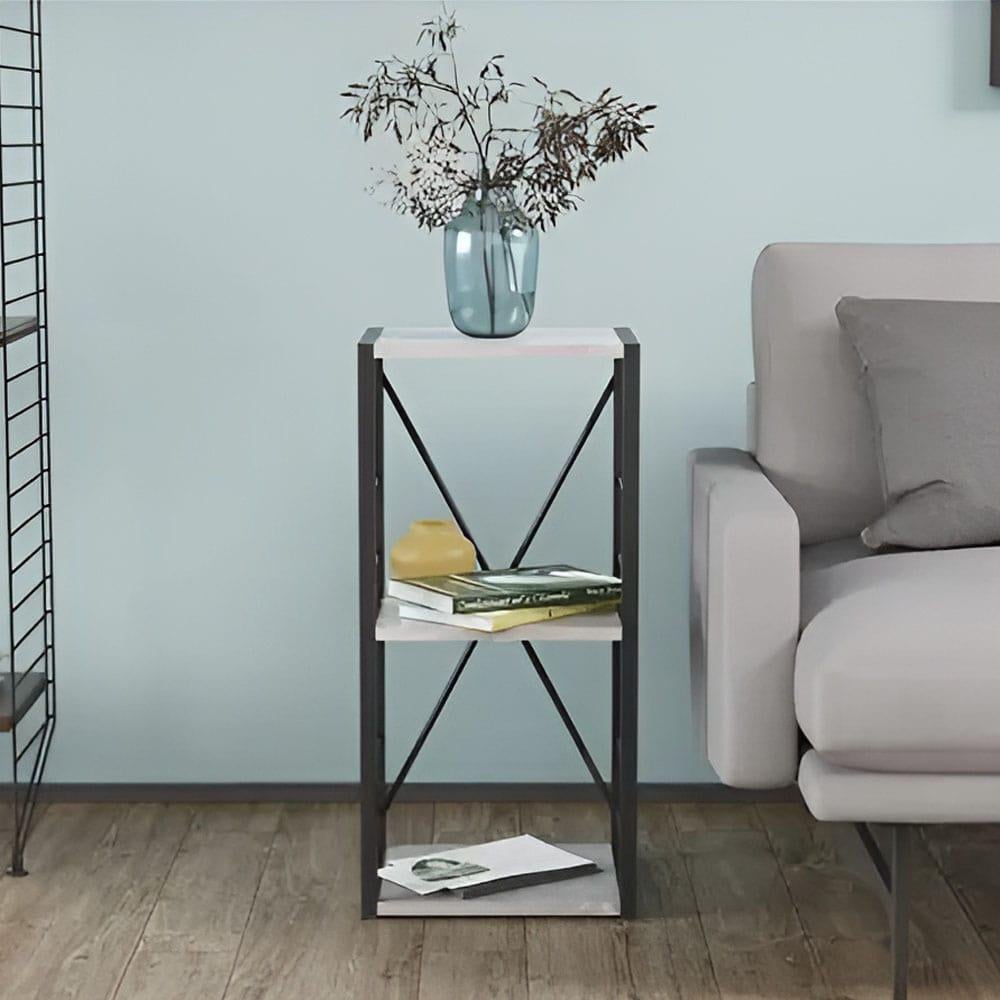 Этажерка Ferrum-decor Коннект 3/34 ДСП 16 мм 73x34x28 см Черный/Бетон (FRD-104291)