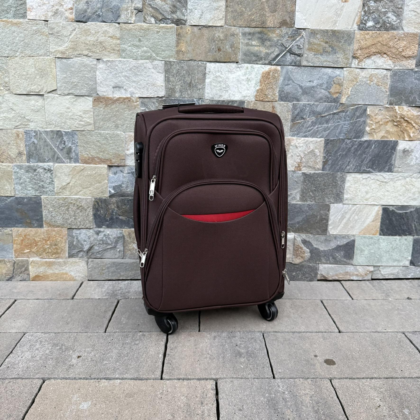Валіза тканинна на 4 колесах Wings 1708 S Коричневий (30485148) - фото 2