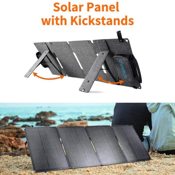 Солнечная панель Choetech 40W Solar Panel Type-C PD 3.0 30W + QC 3.0 18W (SC006-V5-GY) - фото 4