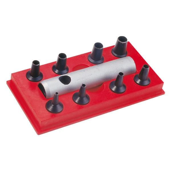 Просечки Narex Bystrice по мягким материалам 9 шт 2/3/4/5/6/7/8/9 мм и рукоятка пластмассовая коробка (16223)