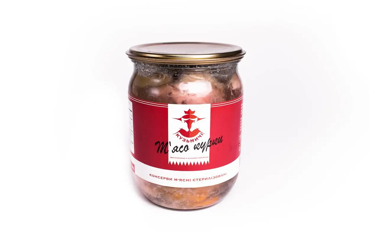 М'ясо курки у власному соку ГОСТ Кузьмичі 500 г (4820105100261)