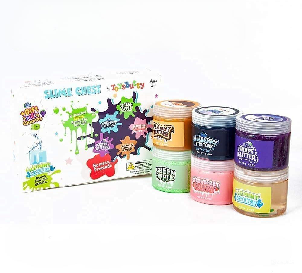 Набор для слаймов ToysButty с фруктовыми шармами и блестками 6 ароматизированных слаймов (2359679996)