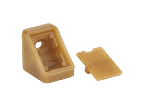 Уголок мебельный одинарный пластиковый 21х21х18 мм Бук