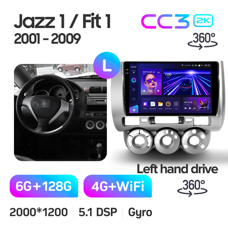 Автомагнітола штатна Teyes CC3 2К 360° для Honda Jazz 1 GD 2001-2008 Honda Fit 1 2001-2009 Android (1870530734) - фото 2