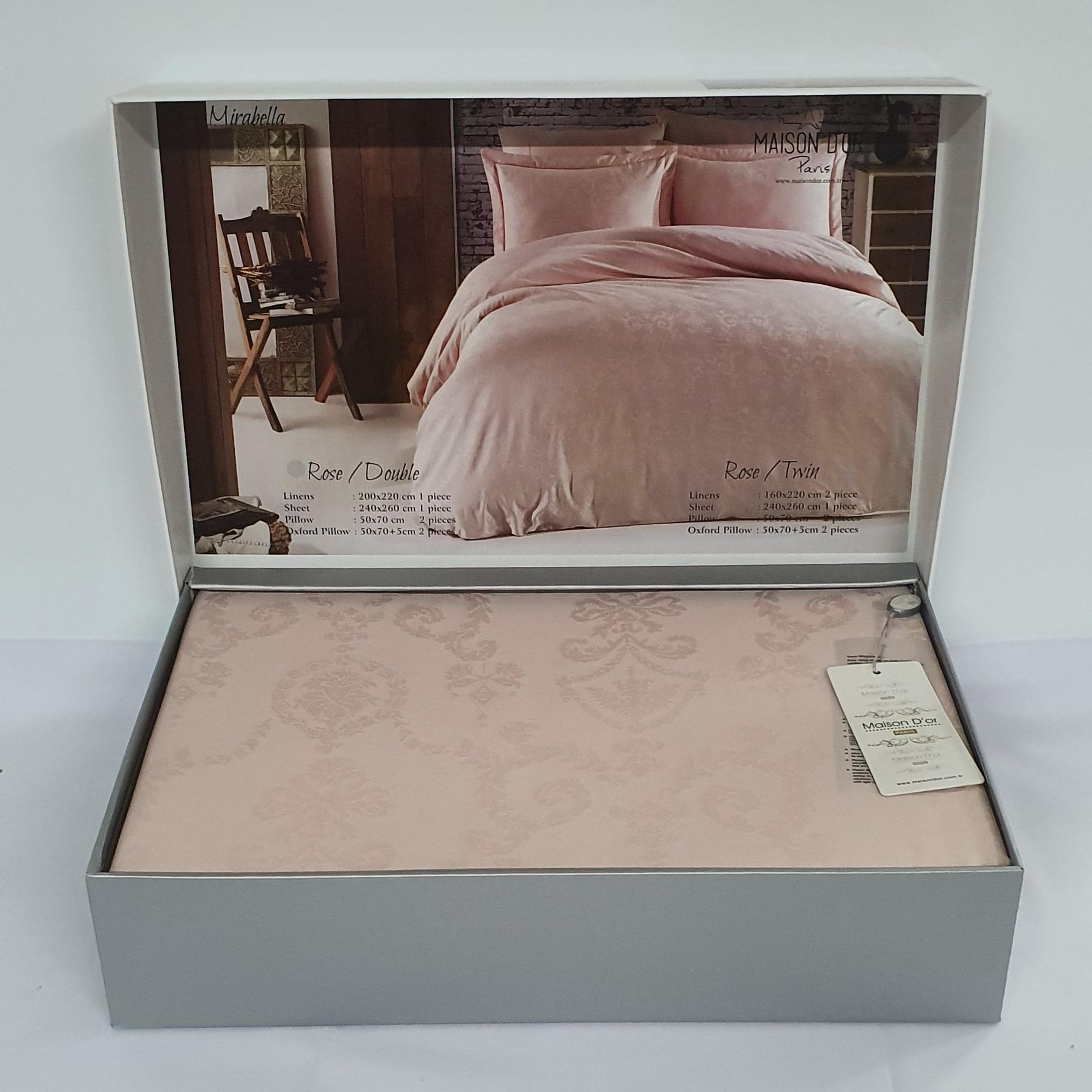 Постельное белье Maison D'or сатин жаккард 260х240 см King Size Mirabella Rose (CN12951)