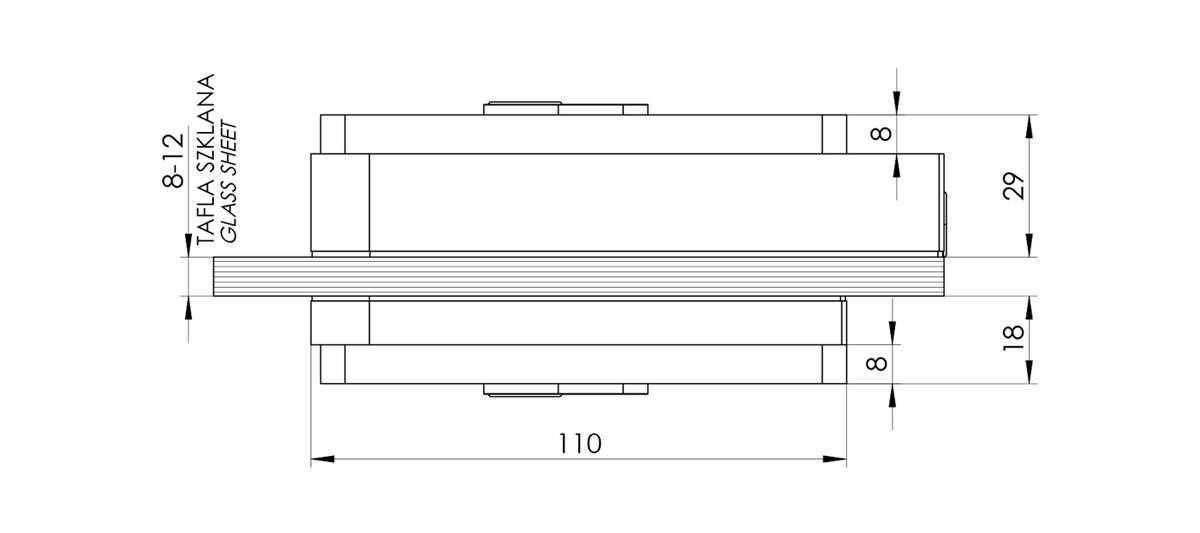 Замок накладний WALA SM1OZ1 двосторонній для скляних дверей скло-рама Нержавіюча сталь (SM1OZ1 SS) - фото 2