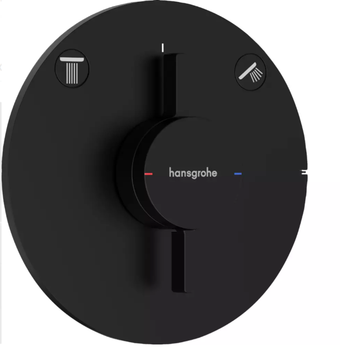 Змішувач прихованого монтажу для душу Hansgrohe DuoTurn S 75418670 на 2 споживачі зовнішня частина Чорний матовий (539573)