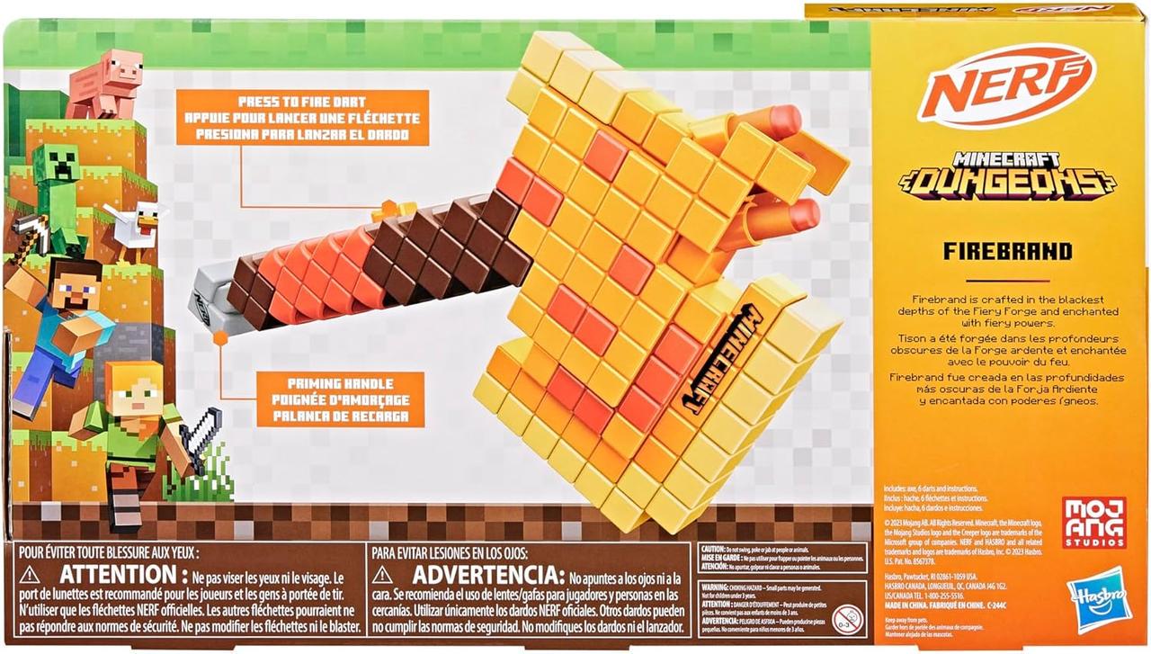 Бластер-топор Nerf Minecraft Firebrand - фото 5 Бластер-топор Nerf Minecraft Firebrand - фото 5