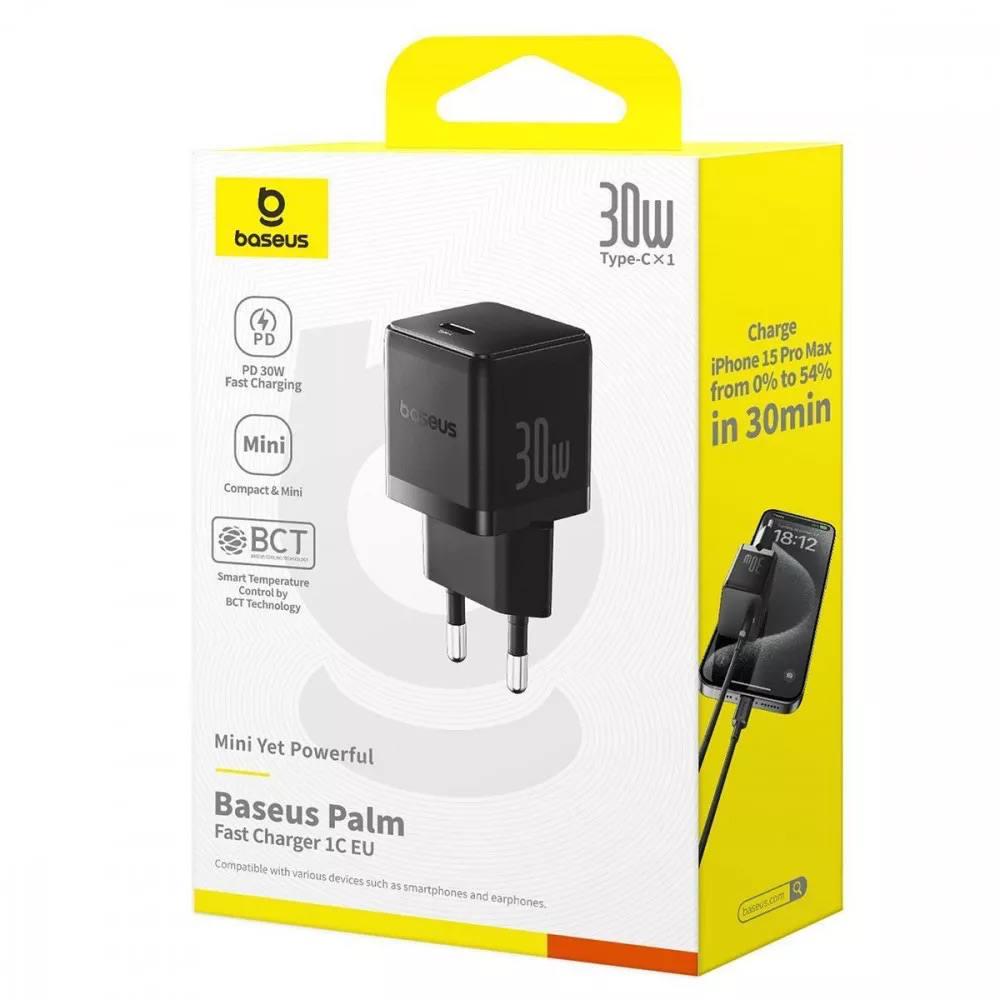 Зарядний пристрій для телефонів BASEUS Palm Fast Charger Type-C 30W Black