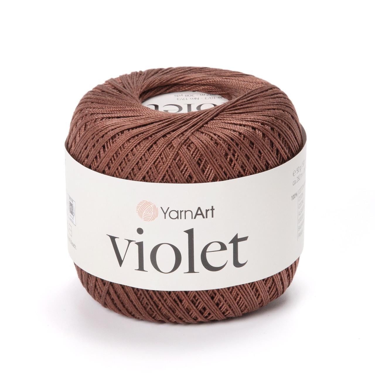 Пряжа YarnArt Violet хлопок мерсеризированный 50 г Шоколад (3096568822)