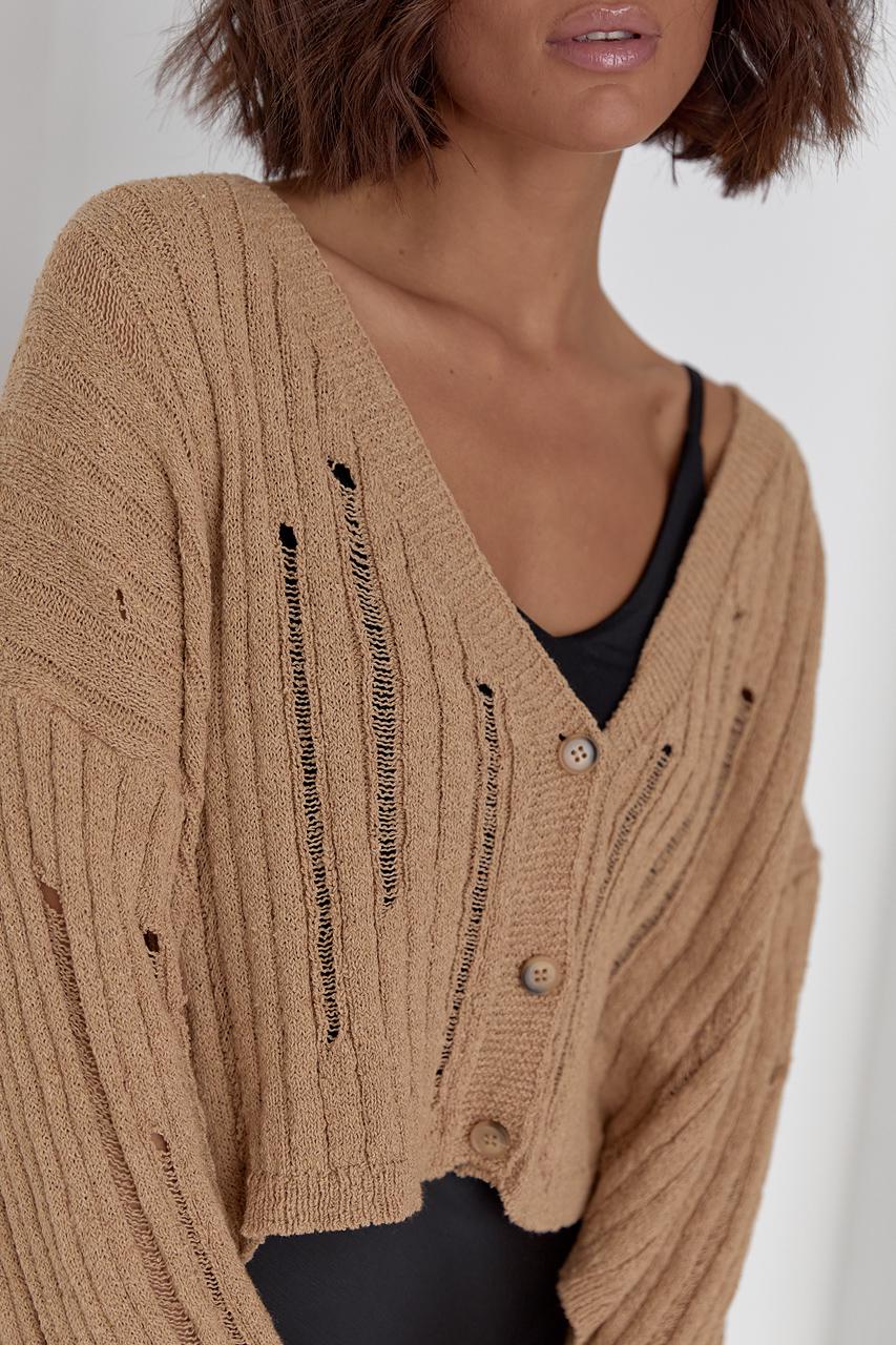Кардиган жіночий у стилі гранж S Кавовий (11643837) - фото 4 Кардиган жіночий у стилі гранж S Кавовий (11643837) - фото 4