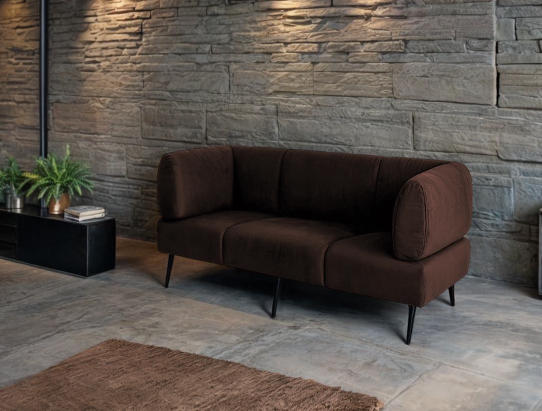 Диван з підлокітниками Tobi Sho Бенно-1 офісний з конусною ногою 1800х720х750 мм велюр Emilia 27 Chocolate - фото 3 Диван з підлокітниками Tobi Sho Бенно-1 офісний з конусною ногою 1800х720х750 мм велюр Emilia 27 Chocolate - фото 3