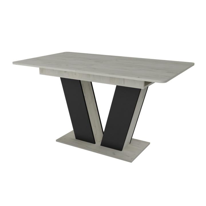Стол обеденный Неман Ден раздвижной ЛДСП Дуб крафт белый/Графитовый