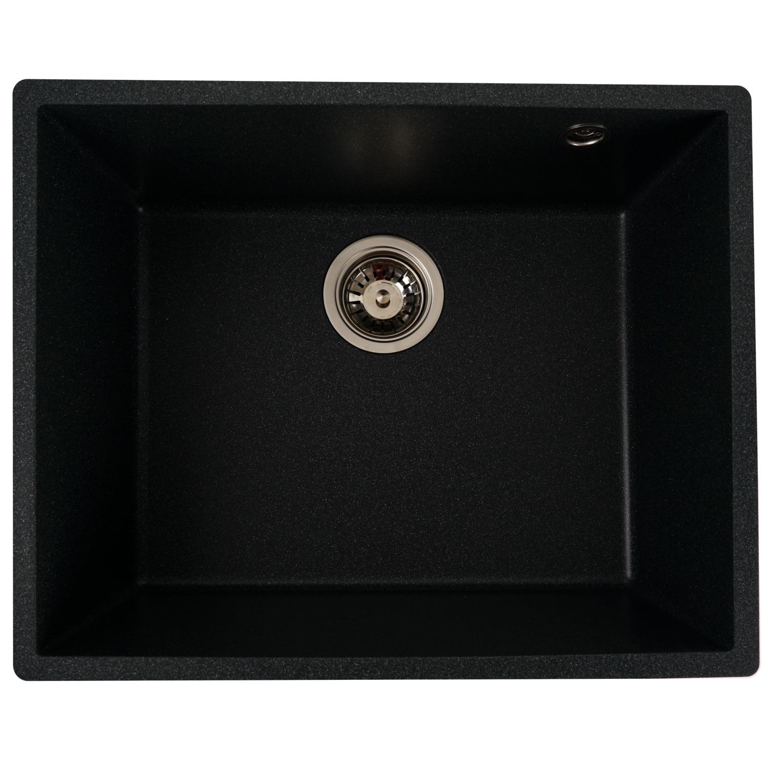 Мойка кухонная Platinum PLS-A30761 прямоугольная гранитная 540x440 мм Черный (152013)