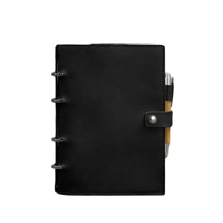 Блокнот кожаный Софт-бук 9.1 Crazy Horse с датированным блоком Черный (A-027485)